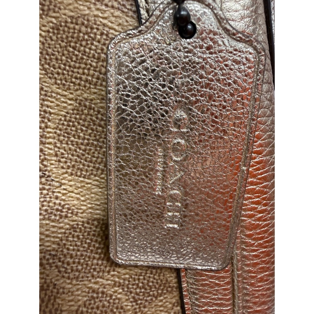 Coach Sutton Hobo Shoulder Crossbody Bag Signature Canvas Snakeskin TAN PLATINUM - Picture 8 of 14